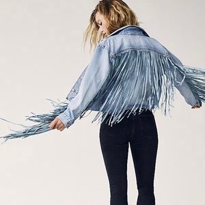 Levi’s ex boyfriend trucker fringe jacket